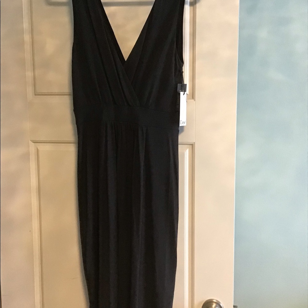 Dex black dress size medium crossover front and back